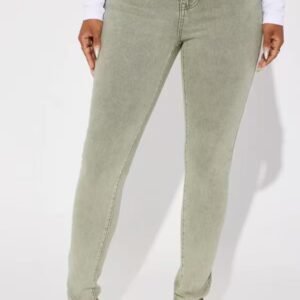 Custom Women's Organic Cotton Stone Washed Olive Jeans
