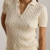 Custom Women's Merino Wool Cable-Knit Red Sweater - view 2
