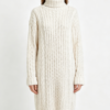 Custom Women's Cashmere Blend Cable-Knit Oversized Turtleneck Sweater Dress Bone Custom Women's Cashmere Blend Cable-Knit Oversized Turtleneck Sweater Dress Bone