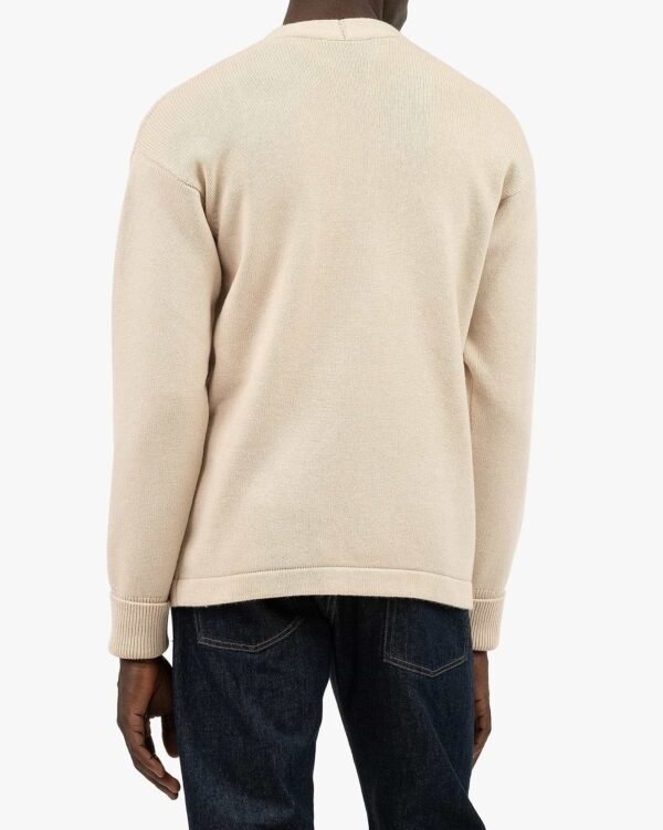 Custom Men's Cashmere Blend Ribbed Oversized Button-Up Cardigan Cream - view 2