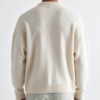 Custom Men's Cashmere Blend Ribbed Oversized Crew Neck Sweater Cream - view 2