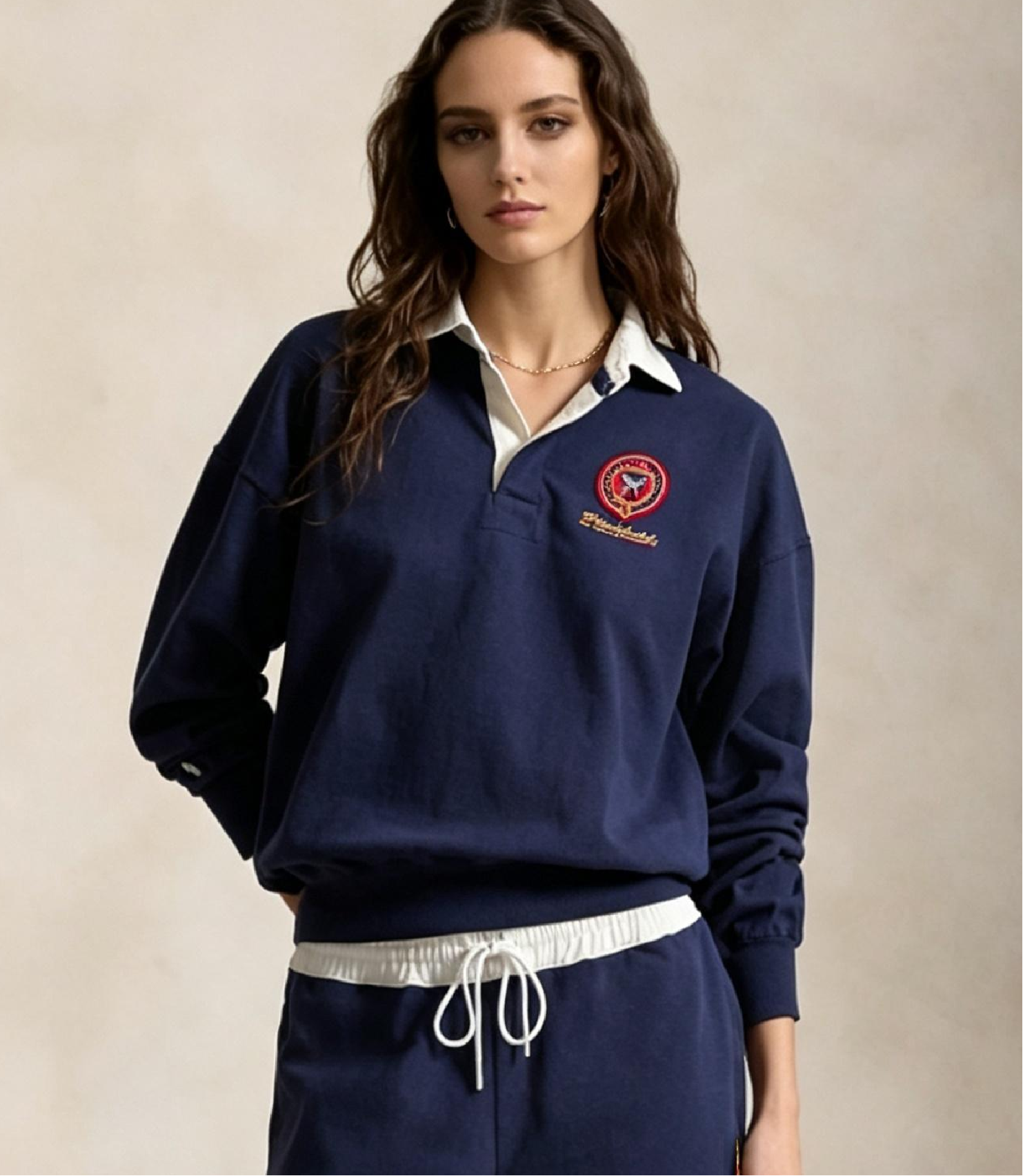 Custom Women's Collared Oversized Red Sweatshirt