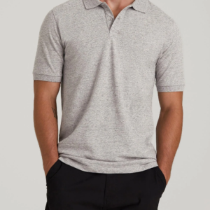 Custom Men's Cotton Blend Heather Grey Polo Shirt