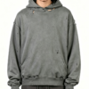 Custom Men's Premium Cotton Distressed Oversized Pullover Hoodie Slate Grey Custom Men's Premium Cotton Distressed Oversized Pullover Hoodie Slate Grey
