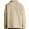 Custom Men's Cotton Canvas Embroidered Oversized Coach Jacket Sand - view 2 Custom Men's Cotton Canvas Embroidered Oversized Coach Jacket Sand - view 2