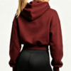 Custom Women's Premium Cotton Graphic Cropped Zip-Up Hoodie Burgundy - view 2