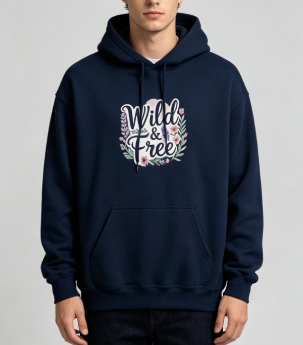 Custom Men's Premium Cotton Graphic Regular Pullover Hoodie Navy