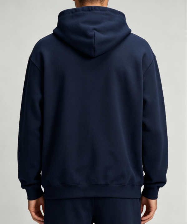 Custom Men's Premium Cotton Graphic Regular Pullover Hoodie Navy - view 2