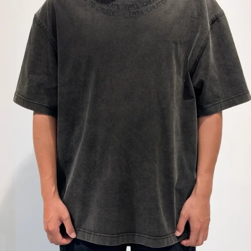 Custom Men's Cotton Heavyweight Oversized Black T-Shirt