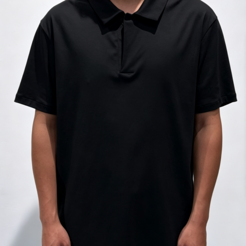 Custom Men's Cotton Regular Black Polo Shirt