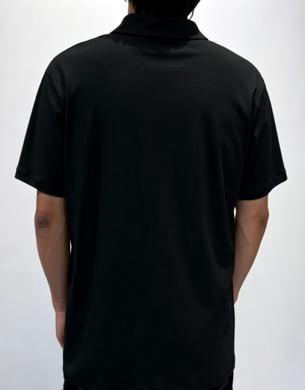 Custom Men's Cotton Regular Black Polo Shirt - view 2 Custom Men's Cotton Regular Black Polo Shirt - view 2