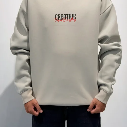 Custom Men's Cotton Oversized Grey Pullover Custom Men's Cotton Oversized Grey Pullover
