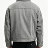 Custom Men's Cotton Canvas Washed Cropped Bomber Jacket Heather Grey - view 2