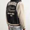 Custom Men's Cotton Canvas Washed Cropped Varsity Jacket Black - view 2