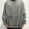 Custom Men's Cotton Washed Grey Sweatshirt Custom Men's Cotton Washed Grey Sweatshirt