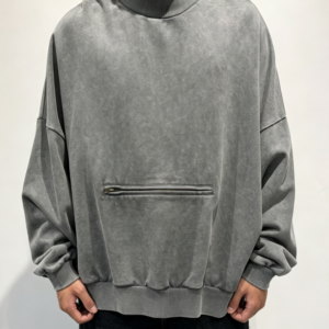 Custom Men's Cotton Washed Grey Sweatshirt
