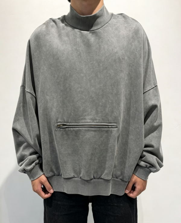 Custom Men's Cotton Washed Grey Sweatshirt Custom Men's Cotton Washed Grey Sweatshirt