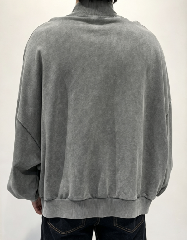 Custom Men's Cotton Washed Grey Sweatshirt - view 2 Custom Men's Cotton Washed Grey Sweatshirt - view 2
