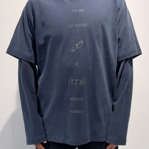 Custom Men's Cotton Washed Washed Blue T-Shirt