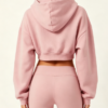 Custom Women's Premium Cotton Streetwear Cropped Zip-Up Hoodie Dusty Pink - view 2