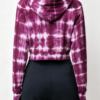 Custom Women's Premium Cotton Tie-Dye Cropped Zip-Up Hoodie Burgundy - view 2