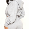 Custom Women's Premium Cotton Cropped Zip-Up Hoodie Heather Grey - view 2 Custom Women's Premium Cotton Cropped Zip-Up Hoodie Heather Grey - view 2