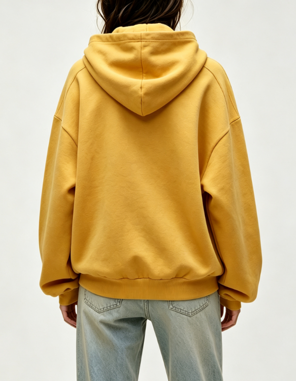 Custom Women's Premium Cotton Oversized Zip-Up Hoodie Mustard - view 2