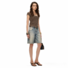 Custom Women's Organic Cotton Distressed Wide-Leg Jeans - Style 3EC656 - view 2