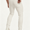 Custom Men's Stretch Denim Distressed Slim Jeans Bone - view 2 Custom Men's Stretch Denim Distressed Slim Jeans Bone - view 2