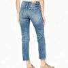 Custom Women's Selvedge Denim Distressed Slim Jeans Washed Blue - view 2 Custom Women's Selvedge Denim Distressed Slim Jeans Washed Blue - view 2