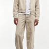 Custom Men's Denim Stone Washed Relaxed Denim Set Khaki