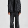 Custom Men's Denim Stone Washed Relaxed Denim Set Black Custom Men's Denim Stone Washed Relaxed Denim Set Black