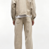 Custom Men's Denim Stone Washed Relaxed Denim Set Khaki - view 2