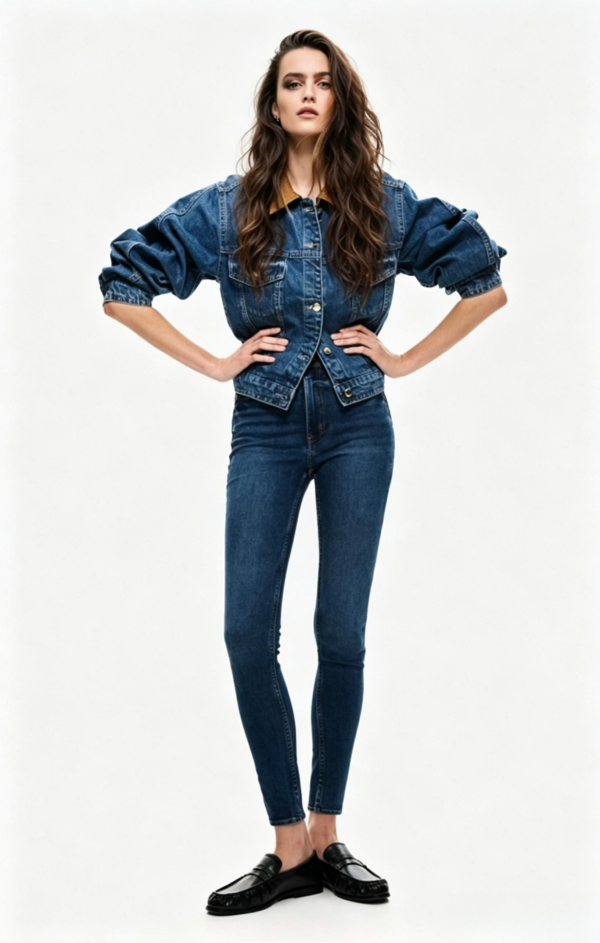 Custom Women's Stone Washed Relaxed Denim Set Custom Women's Stone Washed Relaxed Denim Set