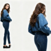 Custom Women's Stone Washed Relaxed Denim Set - view 3 Custom Women's Stone Washed Relaxed Denim Set - view 3