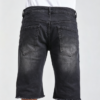 Custom Men's Denim Stone Washed Slim Denim Shorts Black - view 2 Custom Men's Denim Stone Washed Slim Denim Shorts Black - view 2