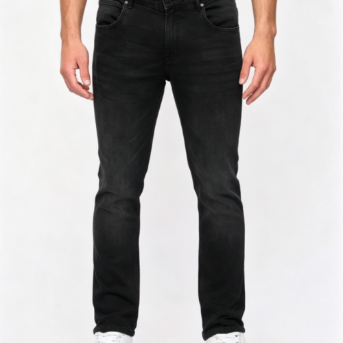 Custom Men's Stretch Denim Stone Washed Slim Jeans Black Custom Men's Stretch Denim Stone Washed Slim Jeans Black