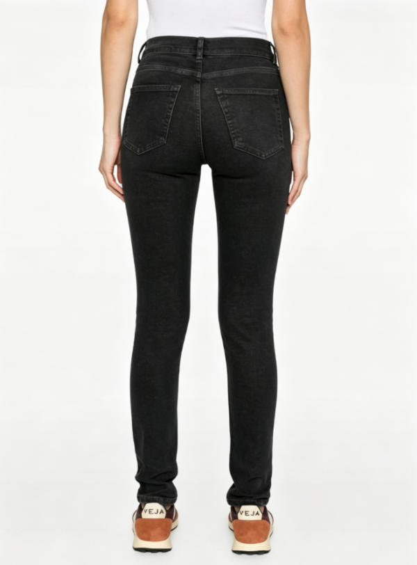Custom Women's Selvedge Denim Stone Washed Skinny Jeans Washed Black - view 2 Custom Women's Selvedge Denim Stone Washed Skinny Jeans Washed Black - view 2