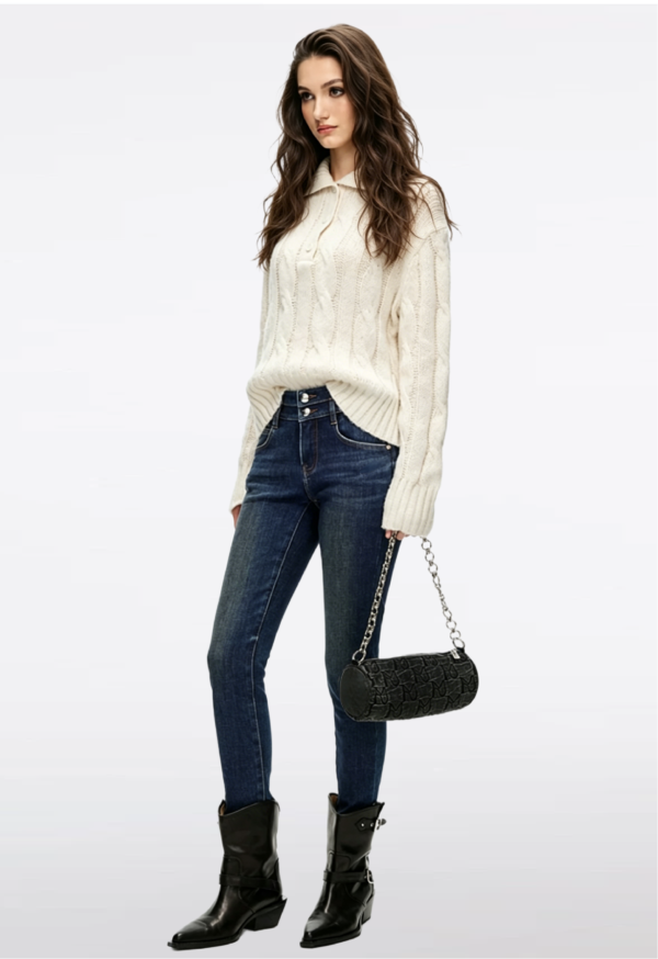 Custom Women's Denim Distressed Slim-Fit Jeans Custom Women's Denim Distressed Slim-Fit Jeans