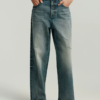 Custom Women's Selvedge Denim Distressed Straight Leg Jeans - view 2 Custom Women's Selvedge Denim Distressed Straight Leg Jeans - view 2