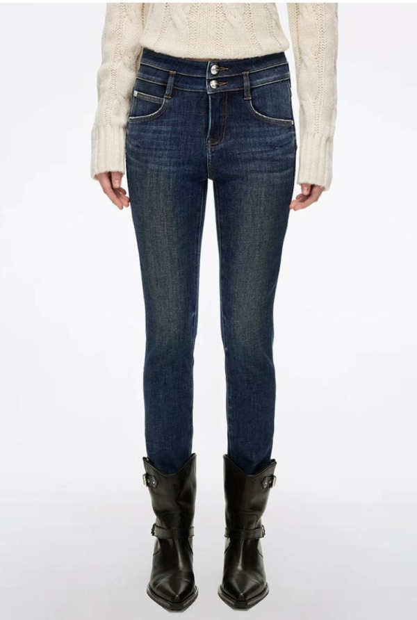 Custom Women's Denim Distressed Slim-Fit Jeans - view 2 Custom Women's Denim Distressed Slim-Fit Jeans - view 2