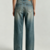 Custom Women's Selvedge Denim Distressed Straight Leg Jeans - view 3 Custom Women's Selvedge Denim Distressed Straight Leg Jeans - view 3