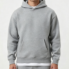 Custom Men's 500 GSM Heavyweight Distressed Regular Pullover Hoodie Heather Grey Custom Men's 500 GSM Heavyweight Distressed Regular Pullover Hoodie Heather Grey