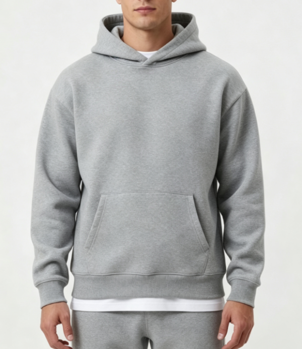 Custom Men's 500 GSM Heavyweight Distressed Regular Pullover Hoodie Heather Grey Custom Men's 500 GSM Heavyweight Distressed Regular Pullover Hoodie Heather Grey