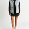Custom Women's Down Filled Quilted Oversized Gilet Vest Puffer Jacket Slate Grey Custom Women's Down Filled Quilted Oversized Gilet Vest Puffer Jacket Slate Grey