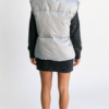 Custom Women's Down Filled Quilted Oversized Gilet Vest Puffer Jacket Slate Grey - view 2 Custom Women's Down Filled Quilted Oversized Gilet Vest Puffer Jacket Slate Grey - view 2