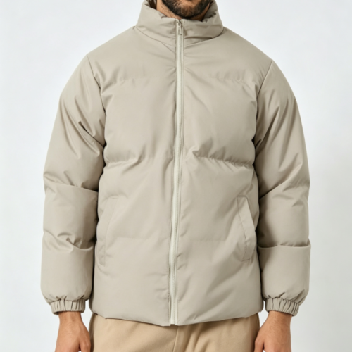 Custom Men's Down Filled Quilted Oversized Puffer Puffer Jacket Bone Custom Men's Down Filled Quilted Oversized Puffer Puffer Jacket Bone