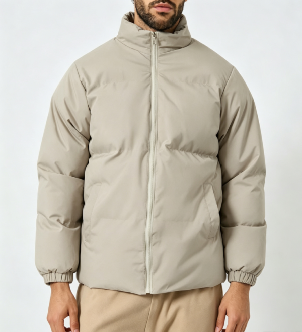 Custom Men's Down Filled Quilted Oversized Puffer Puffer Jacket Bone Custom Men's Down Filled Quilted Oversized Puffer Puffer Jacket Bone
