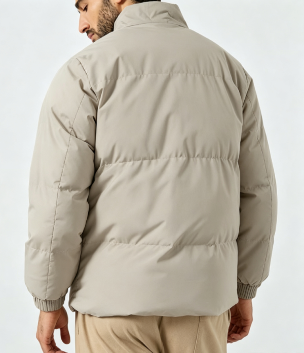 Custom Men's Down Filled Quilted Oversized Puffer Puffer Jacket Bone - view 2 Custom Men's Down Filled Quilted Oversized Puffer Puffer Jacket Bone - view 2