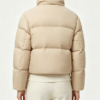 Custom Women's Down Filled Matte Cropped Puffer Puffer Jacket Sand - view 2 Custom Women's Down Filled Matte Cropped Puffer Puffer Jacket Sand - view 2